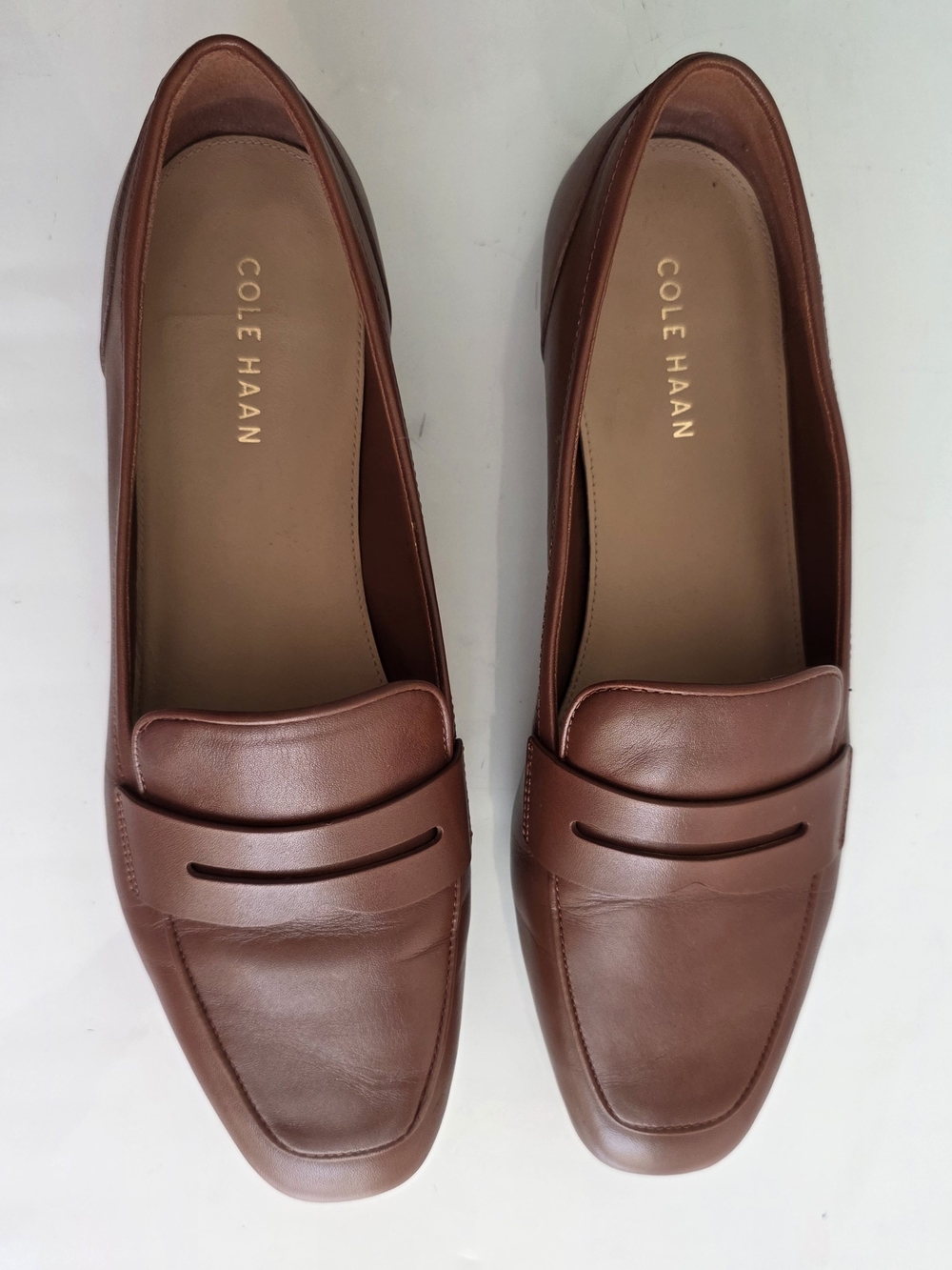 Cole Haan Women's Chestnut Leather Penny Loafers - Picture 3 of 12